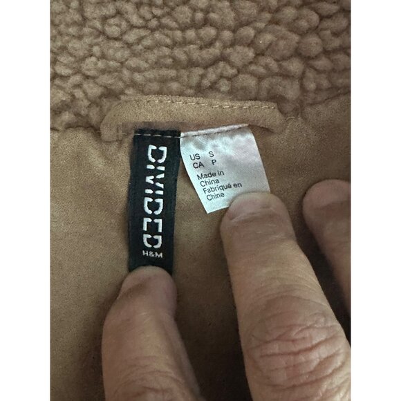 Teddy Fleece Bomber Jacket Soft Textured Outerwear By Divided H&M - Picture 3 of 6